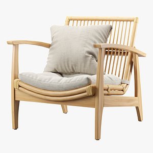 3D Rattan Lounge Chair Outdoor model