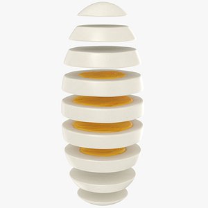 3D model Sliced Hard Boiled Egg
