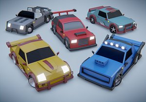 customizable race car Low-poly