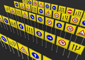Cube Yellow Sign 50 Piece 3D model