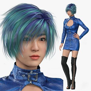 Realistic Rigged China XL Woman Character 3D Model