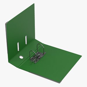3d open ring binder green model