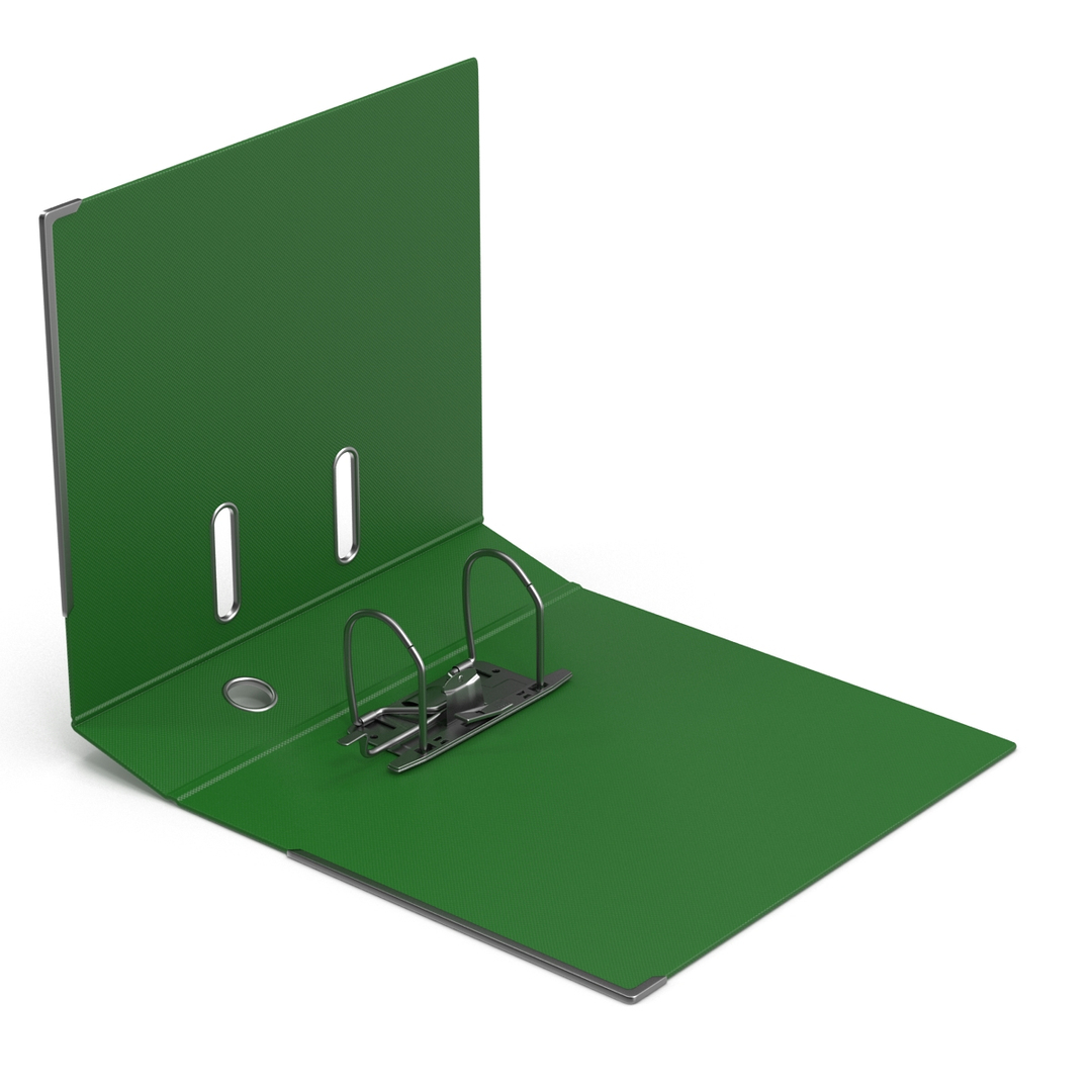 3d Open Ring Binder Green Model