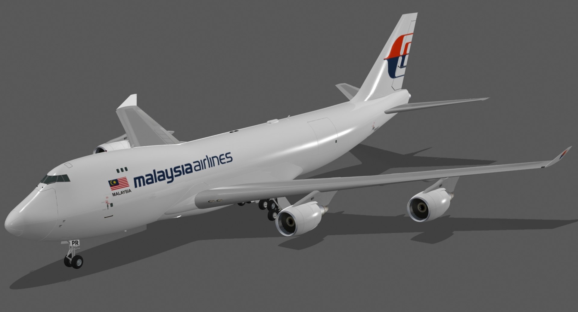 マレーシア航空　B747-400F　MAS Kargo　プラモデル マレーシア航空 B747-400F MAS Kargo 貨物機模型 1/200す Highly