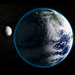 Realistic Earth and Moon