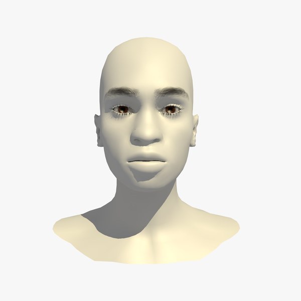 3D realistic head base mesh