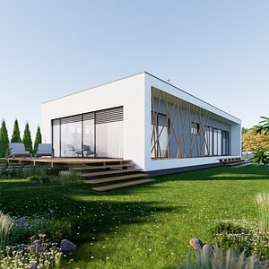 3D model Bungalow 5 - Created with fully parametric Revit Families