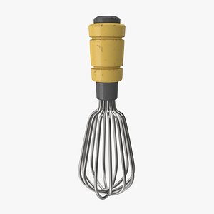 3D Yellow Handle Cooking Whisk
