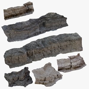 3D Riverbed Canyon Cliff Scan Pack 6 model