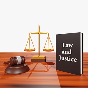 Scales Legal Gavel and Law Book model