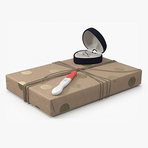 3D Engagement Ring with Positive Pregnancy Test