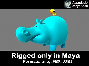 hippo 3d obj