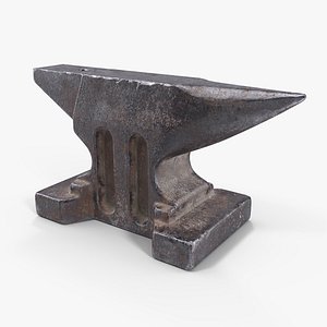 3D old used anvil