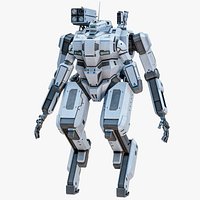 Sci-Fi Combat Mech Exoskeleton Suit - Winter Snow PBR
