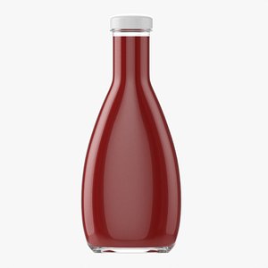 3D Barbecue sauce in glass bottle 03