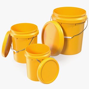 3D plastic buckets lid handle model