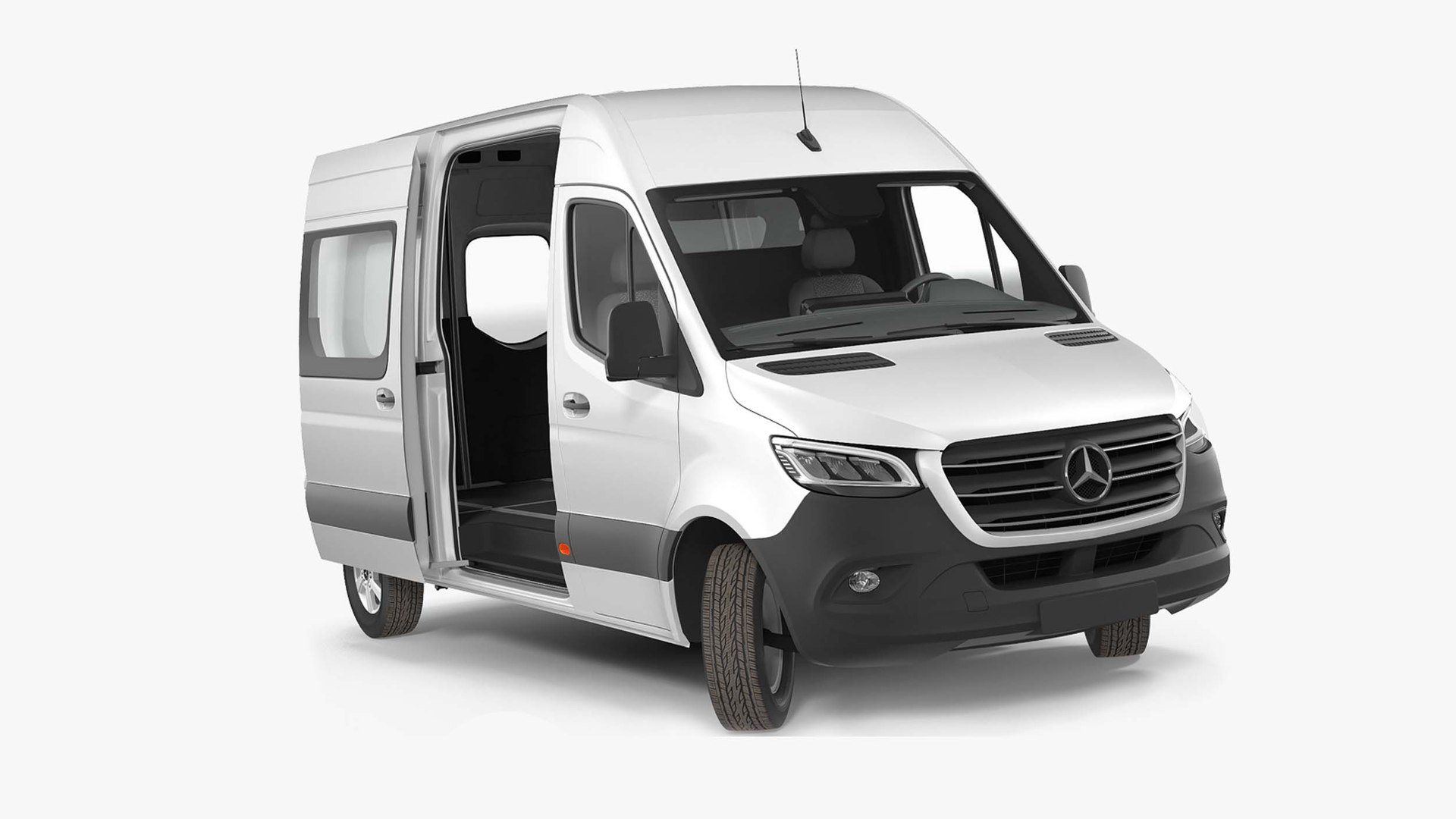 2019 Mercedes Sprinter Van Rigged for Maya 3D model preview