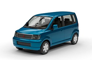 low-poly mitsubishi ek wagon 3D model