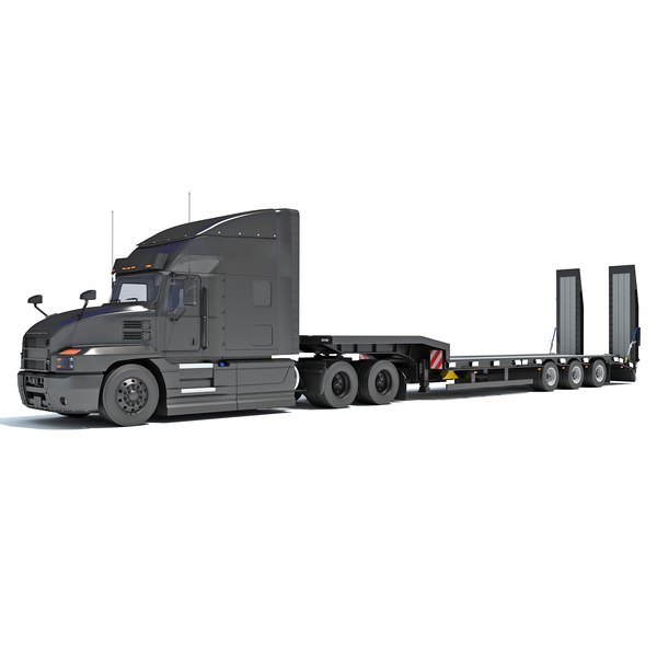 3D Truck with Platform Trailer