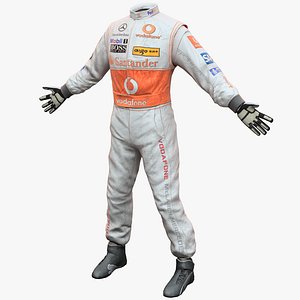 3d model racing driver clothes mercedes
