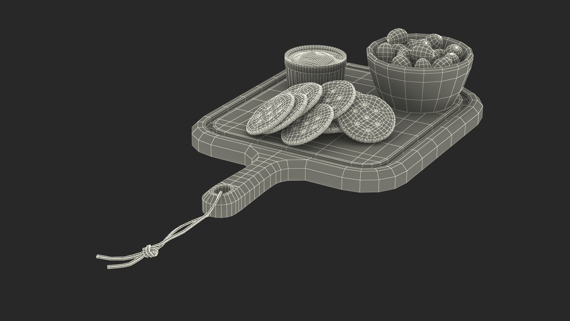 3D Model Crackers On Board With Sauce - TurboSquid 2383670