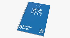 customisable spiral bound book page c4d