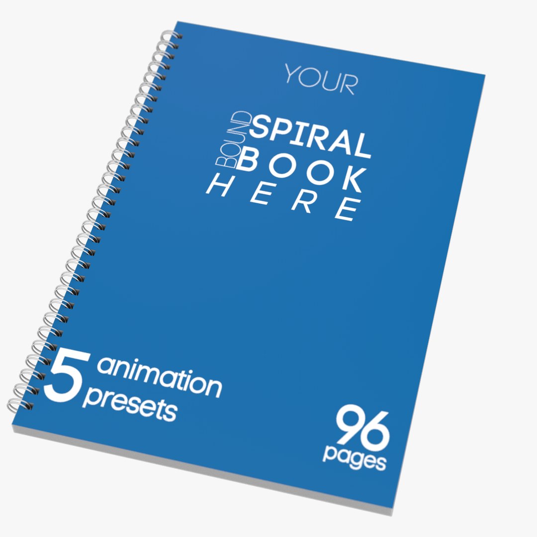 Customisable Spiral Bound Book Page C4d