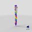 3D model rainbow multicolor retractable ballpoint