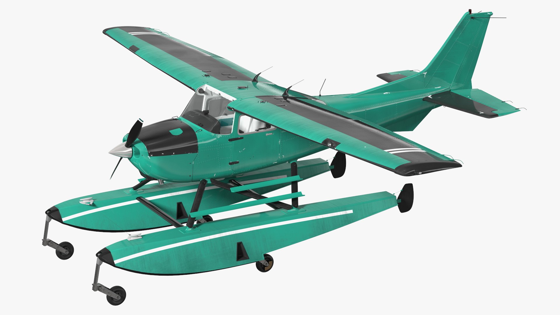 Four Seat Seaplane Rigged 3D model preview