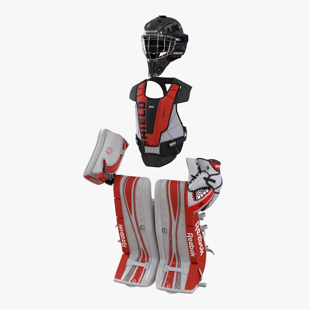 Hockey Goalie Protection Kit Red 2 3D model preview