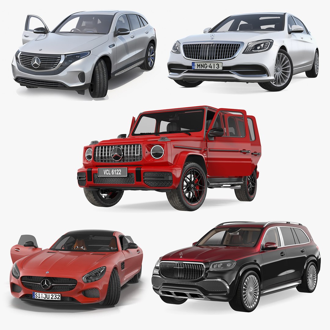Mercedes Benz Cars Rigged Collection 2 3D model preview