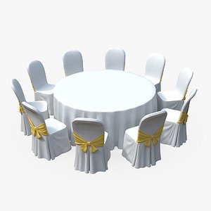 3D model Banquet tables and chairs