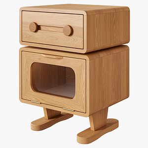 GVAwood oak bedside table with rotating top model