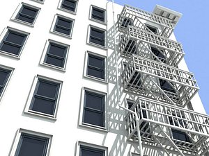 3d model bank building structure