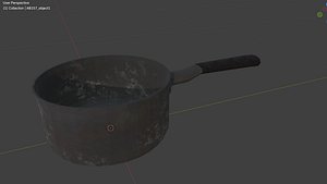 Old Metal Saucepan 3D Model 3D model