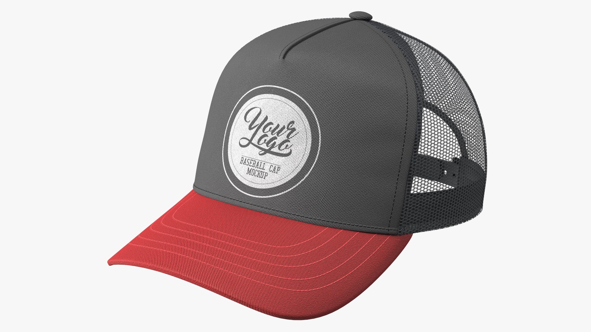 Trucker Cap Your Brand Black(1) 3D model preview