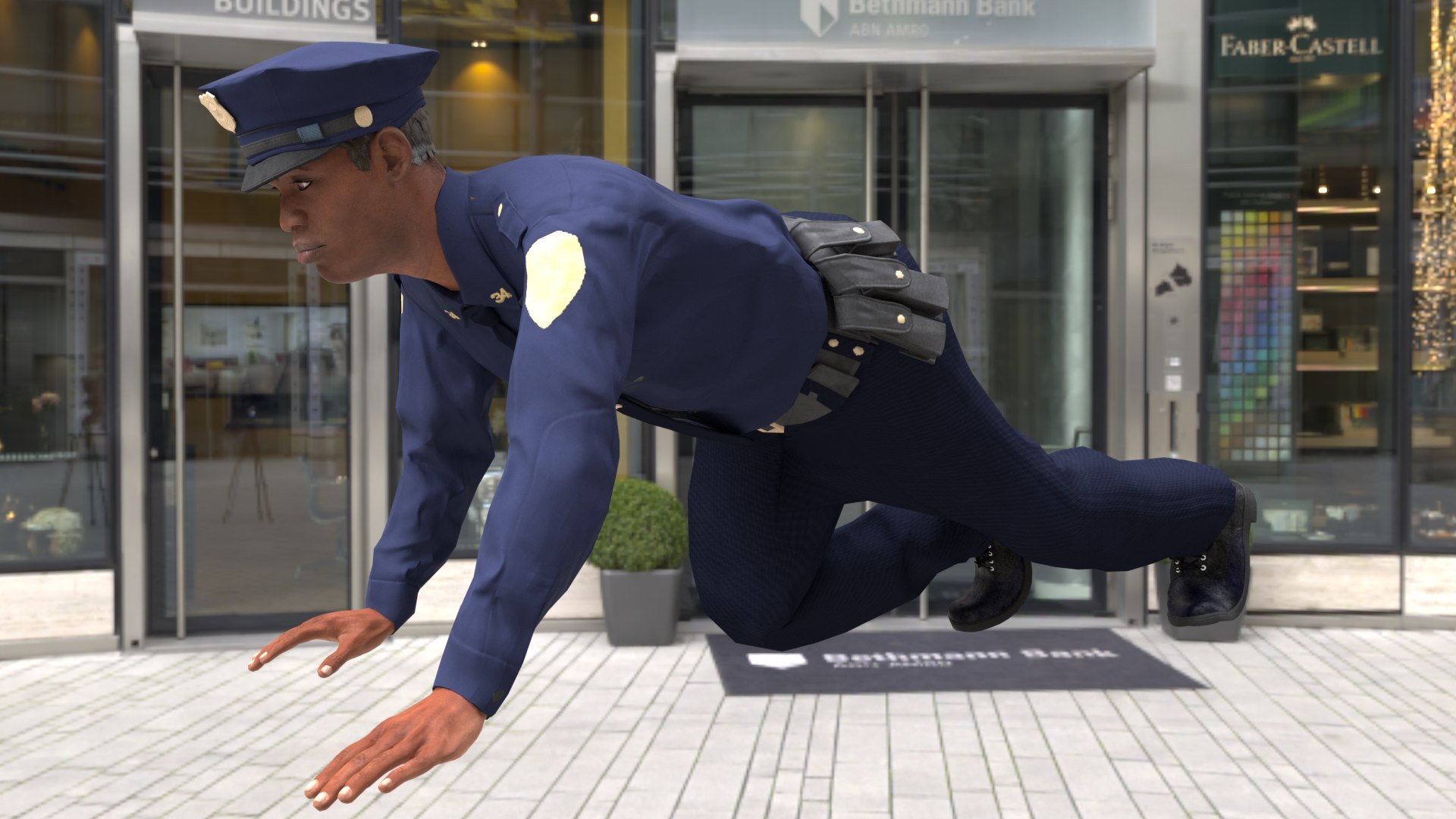 Rigged Police Character Model - TurboSquid 1604541