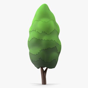 Cottonwood Tree Cartoon Style Handpaint Texture 3D