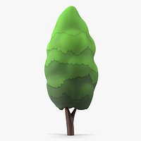 Cottonwood Tree Cartoon Style Handpaint Texture