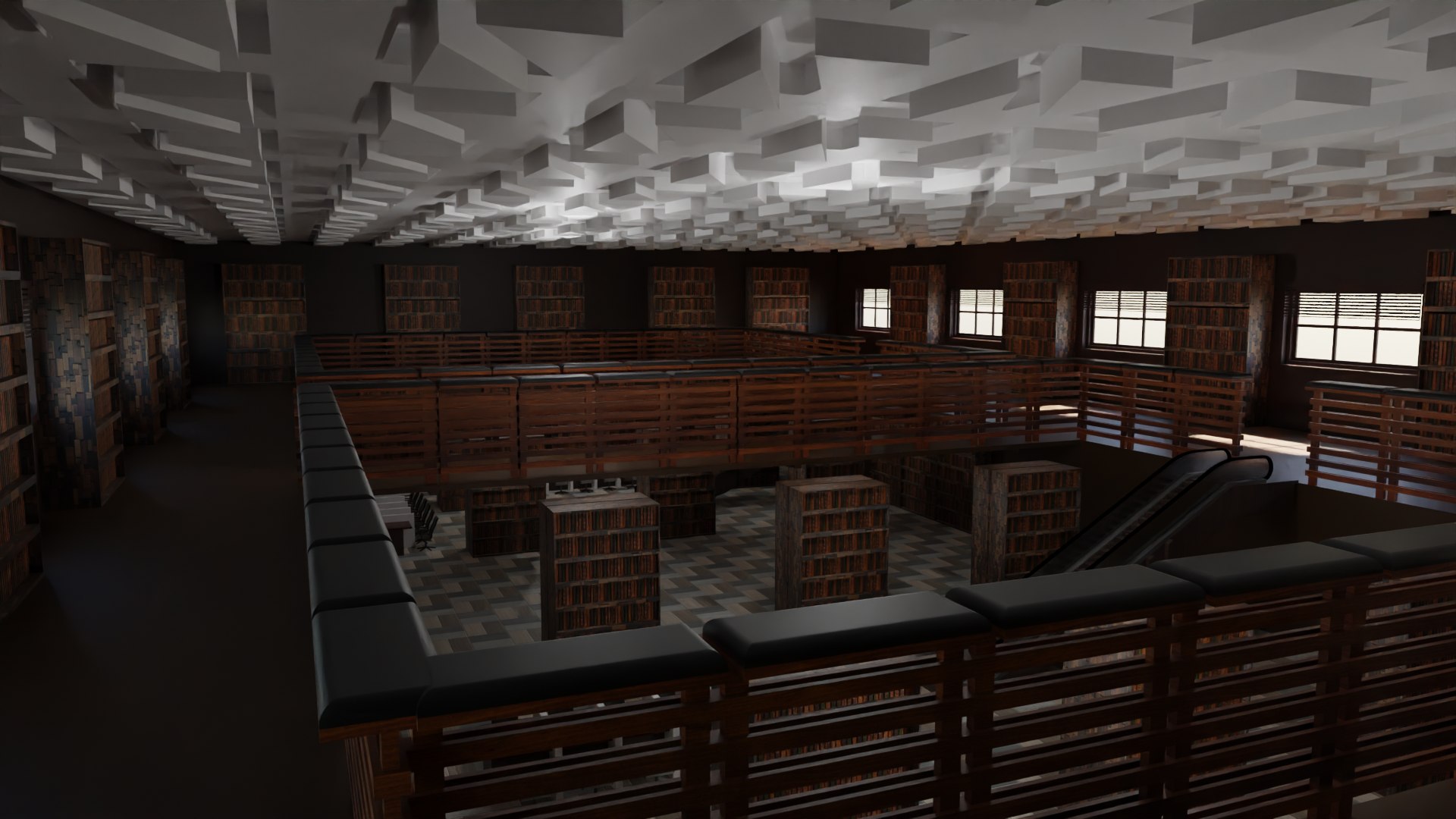 Library Interior - Bookstore 3D Model - TurboSquid 2160967