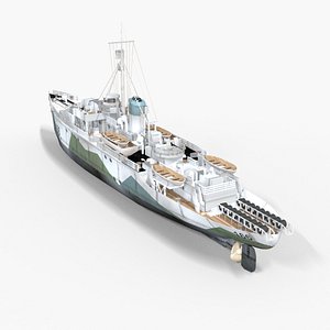 HMCS Snowberry K-166 Ship Low-poly