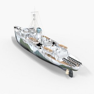 HMCS Snowberry K-166 Ship Low-poly