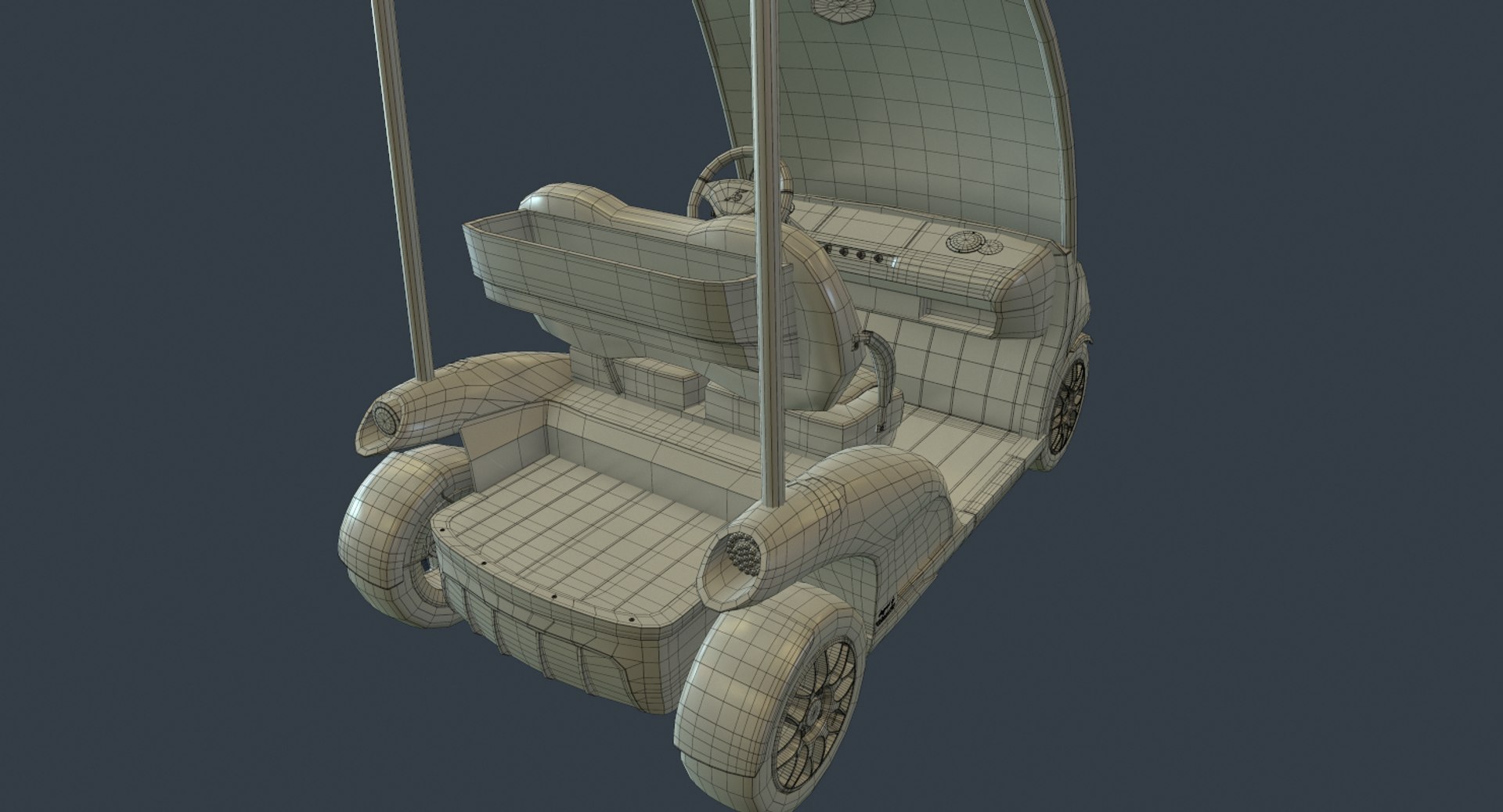 3d Model Luxury Golf Cart Garia