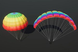 2 Parachutes 3D model