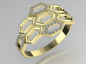 3D stylish ring honeycomb model