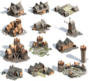 elves buildings 3D model