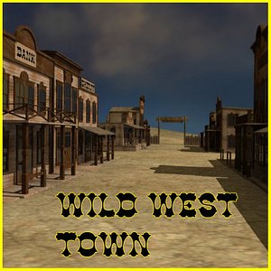 3d western town houses model