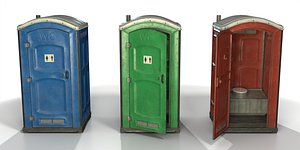 Public Portable Toilet 02 PBR Game Ready