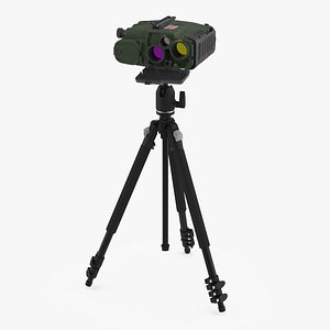 3D Battlefield Laser Rangefinder Tripod Green model