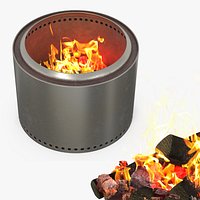 Outdoor Bonfire Bowl with Active Wood Fire Steel Old